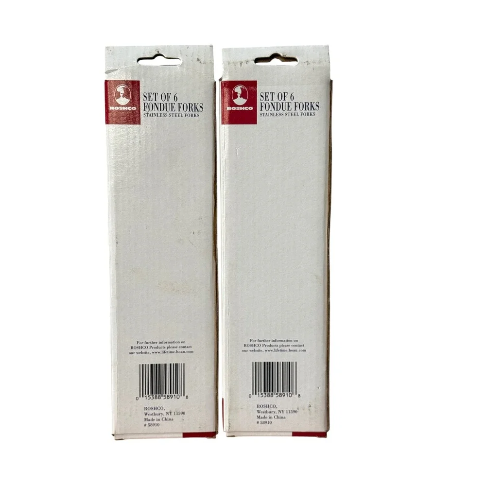 Roshco 6 Piece Fondue Fork‎ Set 18/10 Stainless Steel Color Coded 58910 New 2pk